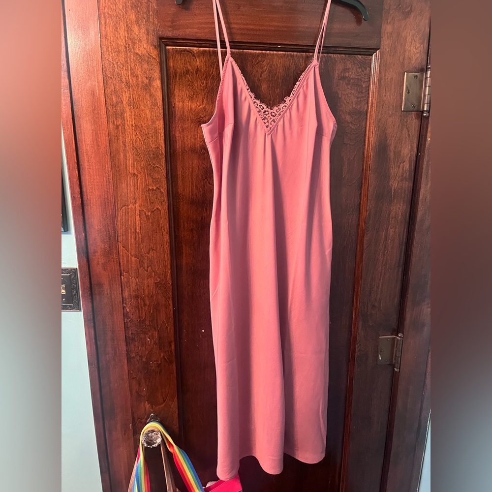 Pink slip dress